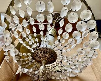 Antique Crystal Ceiling Light