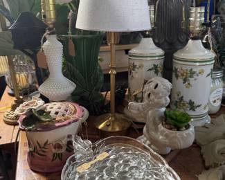 garden decor, plates, lamps, furniture