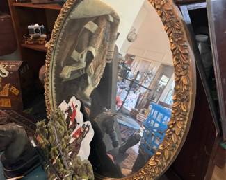 mirror, 3d hunt painting on tin