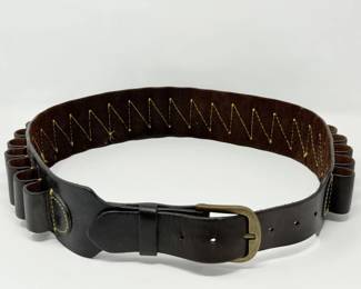 94 DarkBrownLeatherShotgunShellAmmoBeltSize70M