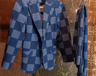Vintage Checkerboard Bellbottom Suit