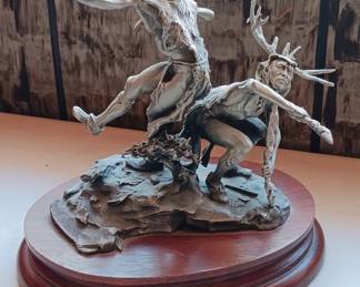 Native American Pewter Statues