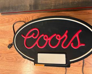 Vintage 1980's Coors "On Tap" faux -neon lighted bar sign