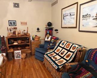Southwestern quilts, furniture and wall art