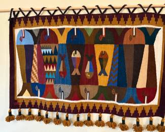 Vintage Ecuadorian hand-woven 100% wool tapestry/wall hanging