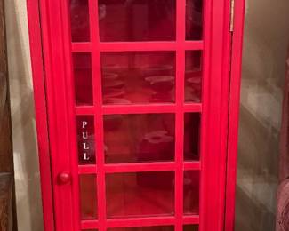 Telephone booth shelving unit