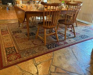 Modern Rug (7'9" x 11' ) Dining table with 6 chairs