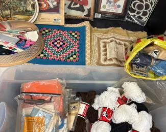 Vintage Yarn and Cross Stitch Projects