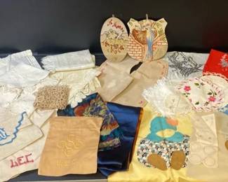 HandEmbroidered Fabric, Vintage Fabrics, Doilies