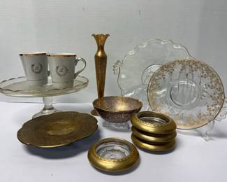 Clear Glass with Gold Details