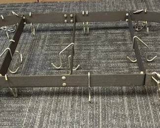 Pot Rack Ceiling Mounted With Hooks