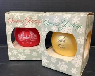 Signed John Pils St. Louis Christmas Ornaments