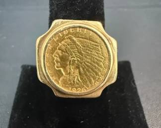 Indian Head Gold Quarter Eagle Ring
