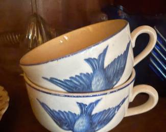 2 Bluebird Tea Cups
