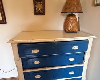 Chippy white & Blue Dresser