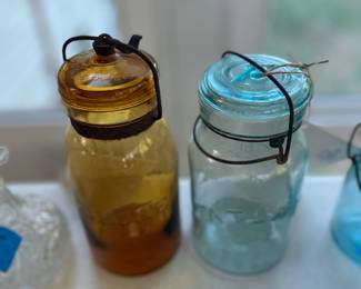 Globe amber jar!