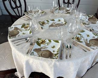 Easter plates  (6) with platter  