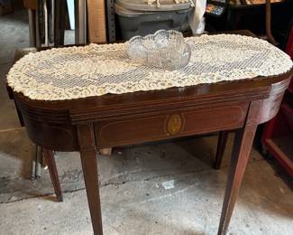 Demi Lune card table inlaid 