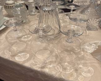 Baccarat Brandy decanter with signed Brandy Sniffer  Glasses (8) 
