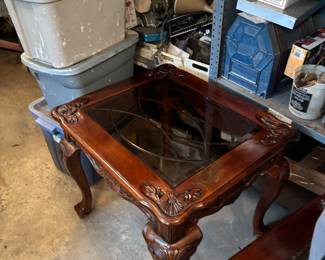 Cherry end table / matching coffee table  