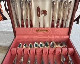 Silver plate flateware (8)  used once