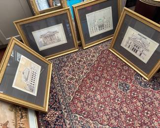 (4) opera hall prints professional framed and matted   