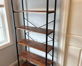 079 industrialmetalframe5shelfbookcase