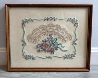 164 framedfloralembroiderywithfanmotif