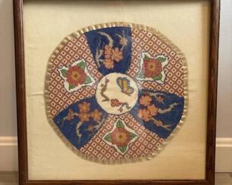 156 framedfloralroundneedlepointembroide