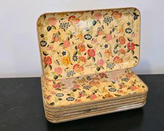 100 setofjapanesefloralpatternedtrays