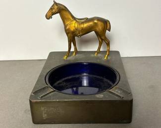 006 vintagemetalhorseashtraywithcobalt