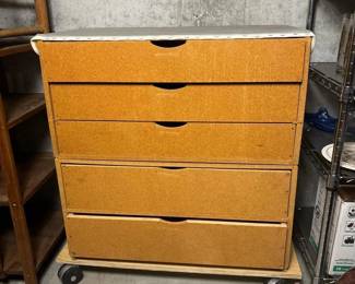 120 fivedrawerwoodutilitycabinet