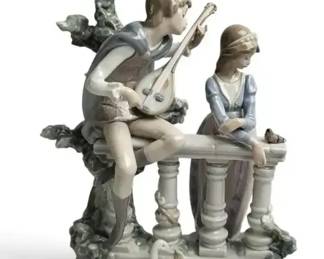 Lladro Serenade Porcelain Figurine Boy Girl Musicians Spanish Collectible Home Decor Statue