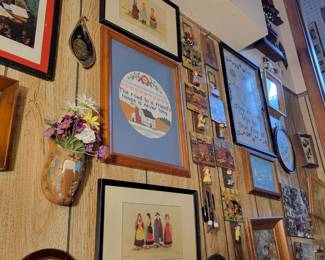 Browse an outstanding collection of framed artwork, vintage prints, cross-stitch, needlepoint, embroidery, wall décor, folk art, decorative plaques, and handcrafted home accents at this Danbury, CT private estate sale. This gallery wall features charming vintage décor, collectible artwork, and unique decorative pieces perfect for home decorators, crafters, antique enthusiasts, collectors, and resellers. Discover one-of-a-kind estate treasures throughout the home. Everything must go!