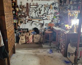 Tool collectors and craftsmen will find plenty to explore in this well-equipped workshop at our Danbury, CT private estate sale. Featuring vintage hand tools, woodworking tools, antique saws, planes, braces, clamps, measuring tools, hardware, workshop storage cabinets, machinist tools, and garage essentials, this space is packed with quality finds. Ideal for woodworkers, mechanics, DIY enthusiasts, antique tool collectors, and resellers searching for hard-to-find vintage tools and workshop equipment. Everything must go!