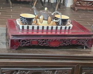 carved tea tray