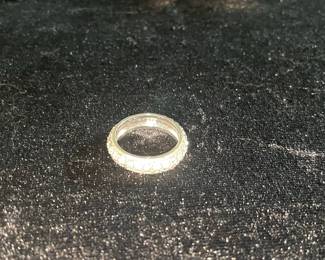 Silver Pave Cubic Zirconia Eternity Band
