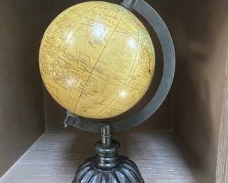 Vintage Terrestrial World Globe with Fluted Base