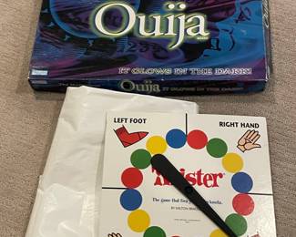 Parker Brothers Glow in the Dark Ouija Board and Milton Bradley Twister Spinner Board