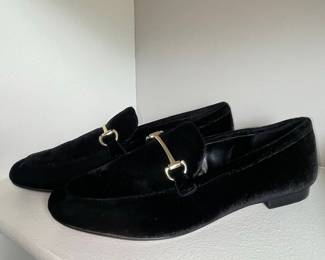 J.Crew Black Velvet Horsebit Loafers