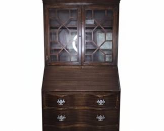 Vintage Chippendale Style Secretary Desk with Ball and Claw Feet