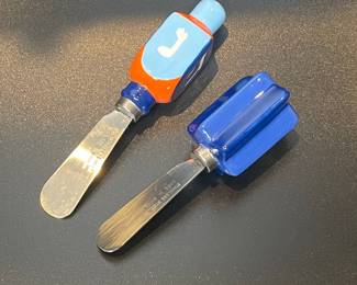 Hanukkah Dreidel Ceramic Handle Cheese Spreaders