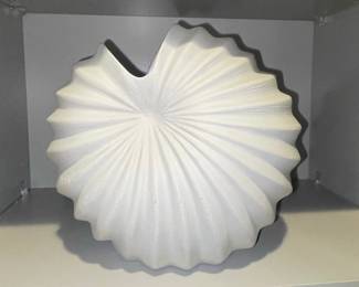 Pleated Shell-Form Ceramic Vase