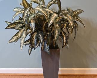 Artificial Aglaonema 'Silver Queen' Plant in Square Planter