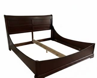 Crawford Furniture Louis Philippe Style Dark Wood Sleigh Bed