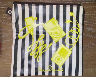 Henri Bendel "Tech Essentials" Striped Cosmetic Pouch