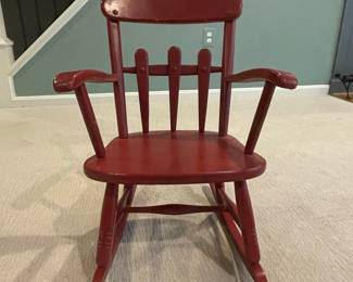 Vintage Child's Spindle-Back Rocking Chair