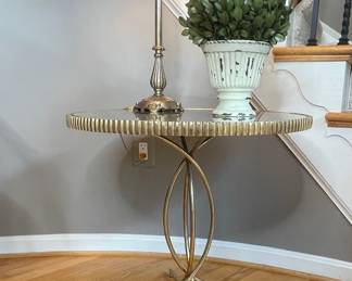Vintage Brass and Glass Martini Table