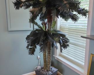 Artificial Double-Trunk Sago Palm Tree