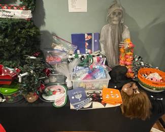 Assorted Holiday Decor Lot (Christmas, Halloween, Hanukkah)